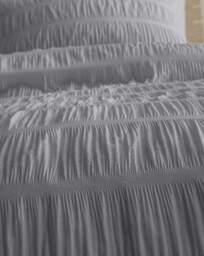 Catherine Lansfield Seersucker Duvet Set Grey - Catherine Lansfield - Size: KING - thumbnail 3