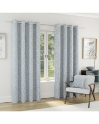 Sherwood Leaf Jacquard Lined Curtains ICE Blue - Enhanced Living - Size: 117 x 183cm - thumbnail 1