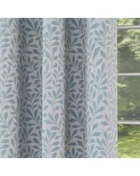 Sherwood Leaf Jacquard Lined Curtains ICE Blue - Enhanced Living - Size: 117 x 183cm - thumbnail 3