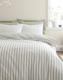 Bianca Hampton Stripe Duvet Cover Set Green - Bianca - Size: SINGLE - thumbnail 1