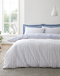 Bianca Hampton Stripe Duvet Cover Set Blue - Bianca - Size: S KING - thumbnail 1