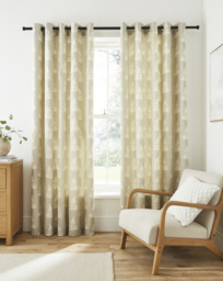 Sundour Esher Eyelet Curtains Silver - Sundour - Size: 168 x 137cm - thumbnail 1