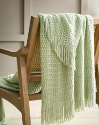 Appletree Textured Knit Throw Green - Appletree - Size: 130X180 - thumbnail 1