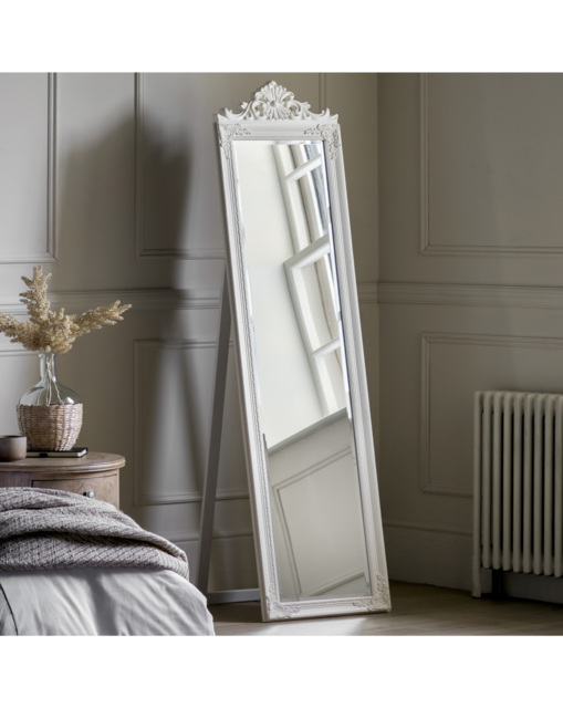 Gallery Lambeth Wood Cheval Mirror White White - Gallery Direct - image 1