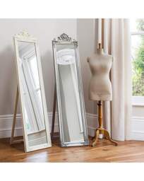 Gallery Lambeth Wood Cheval Mirror White White - Gallery Direct - thumbnail 3