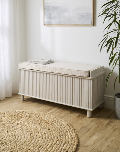 Latimer Storage Bench White Wash - JD Williams - image 1