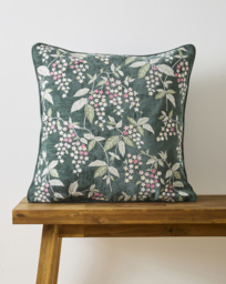 Embroidered Floral Blossoms Cushion Green - JD Williams - Size: 45X45CM