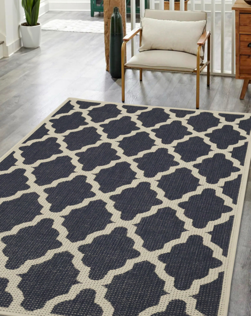 Trellis Gel Flatweave Rug Navy - Homemaker - Size: 120X160 - image 1
