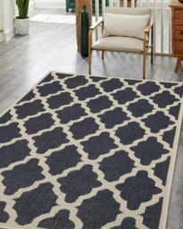 Trellis Gel Flatweave Rug Navy - Homemaker - Size: 120X160