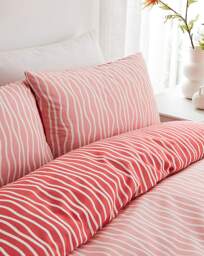 Hallie Stripe Pink Duvet Set Pink/White - JD Williams - Size: DOUBLE - thumbnail 3