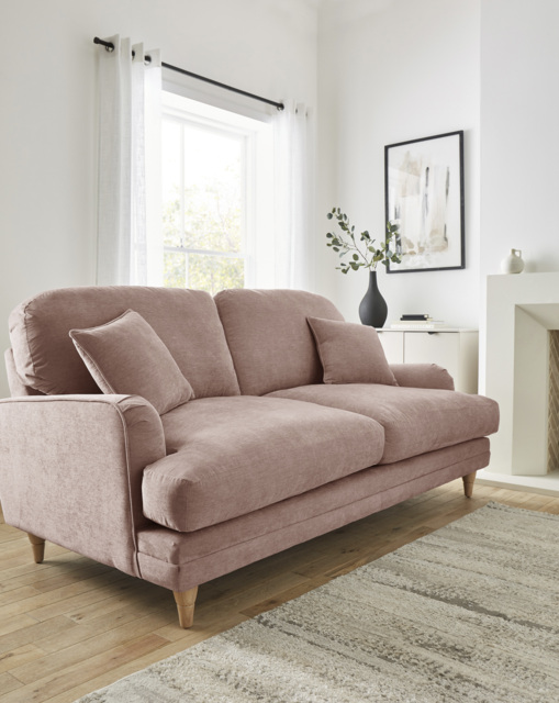 Azra Chenille 3 Seater Sofa Blush - JD Williams - image 1