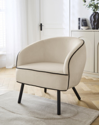 Camille Piped Accent Chair Nat/Black - Joanna Hope