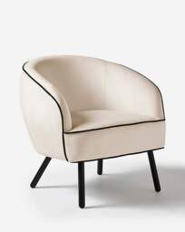 Camille Piped Accent Chair Nat/Black - Joanna Hope - thumbnail 3