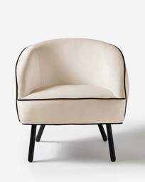 Camille Piped Accent Chair Nat/Black - Joanna Hope - thumbnail 4