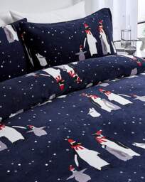 Penguin Fleece Duvet Set Midnight - At Home Collection - Size: SINGLE - thumbnail 2