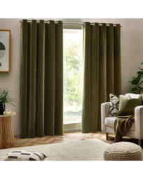 Yard Heavy Chenille Eyelet Curtains Olive - Yard - Size: 117 x 183cm - thumbnail 1