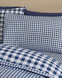 CL Bamford Gingham Check Duvet Set NVY Navy - Catherine Lansfield - Size: SINGLE - thumbnail 2