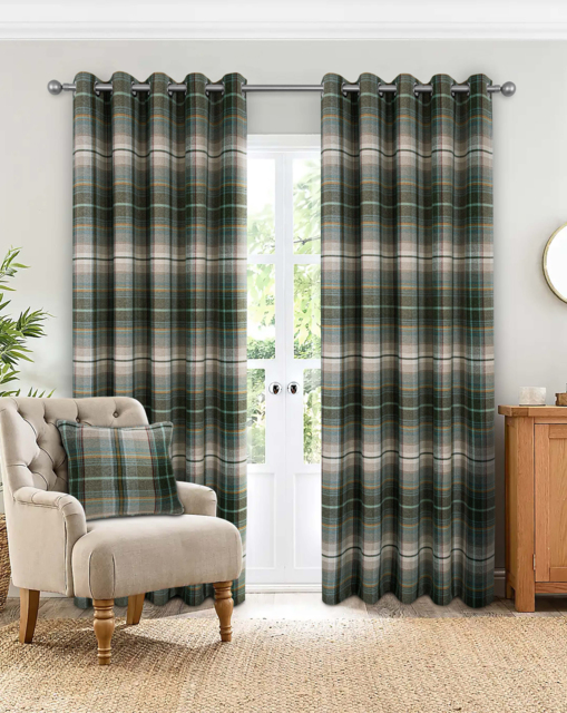 Sundour Gleneagle Blackout Curtains Green - Sundour - Size: 229 x 183cm - image 1