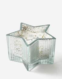 Starry Night Star Glass Candle Silver - JD Williams - thumbnail 2