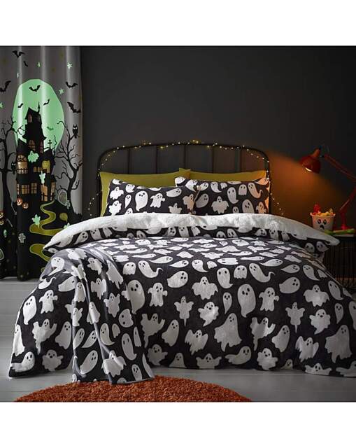 Kids Spooky Ghosts Duvet Set Grey Grey - Bedlam - Size: SINGLE - image 1