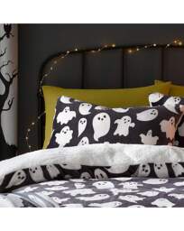 Kids Spooky Ghosts Duvet Set Grey Grey - Bedlam - Size: SINGLE - thumbnail 2
