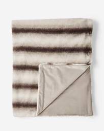 Stripe Animal Printed Faux Fur Throw Grey - JD Williams - Size: 120X150 - thumbnail 3