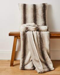 Stripe Animal Printed Faux Fur Throw Grey - JD Williams - Size: 120X150 - thumbnail 4