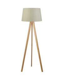 Wooden Tripod Floor Lamp Natural - Searchlight - thumbnail 4