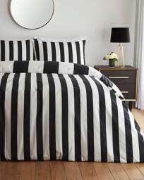 Joanna Hope Stripe Duvet Set White/Black - Joanna Hope - Size: SINGLE - thumbnail 4