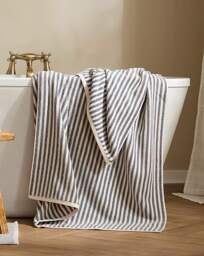 Yard Hebden Stripe Cotton Towel Grey - Yard - Size: Bath Towel - thumbnail 5