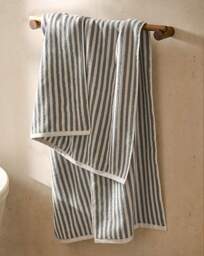 Yard Hebden Stripe Cotton Towel Grey - Yard - Size: Bath Towel - thumbnail 3