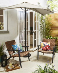 Half Garden Parasol Natural