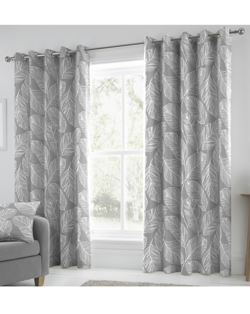 Fusion Matteo Eyelet Curtains Grey - Dreams & Drapes - Size: 228 x 183cm - image 1