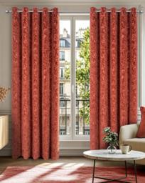 Sundour Richmond Thermal Eyelet Curtains Terracotta - Sundour - Size: 168 x 229cm