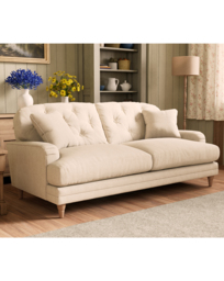 Florence Buttonback 3 Seater Sofa Ivory - JD Williams