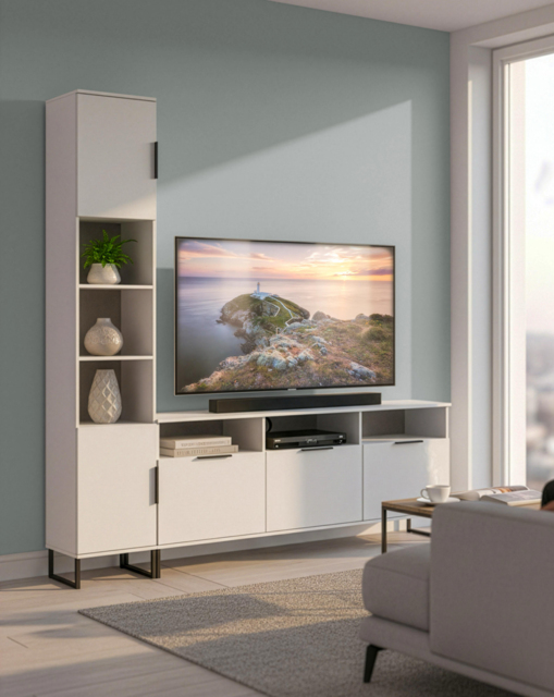 Hayden Left Hand Media Unit White - Welcome - image 1