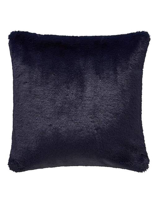 Luxe Faux Fur Cushion Cover Navy - At Home Luxe