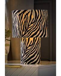 Nessa Zebra Velvet Table Lamp Monochrome - ValueLights - thumbnail 3