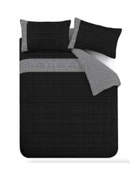 CL Artemis Greek Key Duvet Set Black - Catherine Lansfield - Size: DOUBLE - thumbnail 2