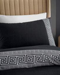 CL Artemis Greek Key Duvet Set Black - Catherine Lansfield - Size: DOUBLE - thumbnail 4