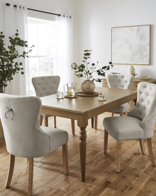 Margot Table with 4 Mabel Chairs Light Oak/Natural - JD Williams - image 1