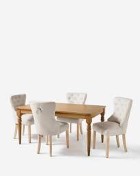 Margot Table with 4 Mabel Chairs Light Oak/Natural - JD Williams - thumbnail 3