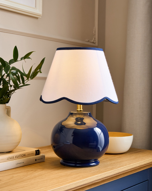Julipa Hattie Scallop Table Lamp Navy - Julipa - image 1