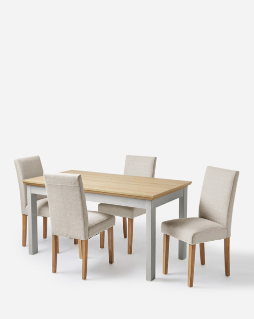 Julipa Ashford Table 4 Seater Set Grey/Taupe - Joanna Hope - image 1