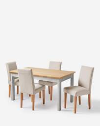 Julipa Ashford Table 4 Seater Set Grey/Taupe - Joanna Hope - thumbnail 1