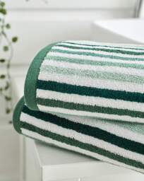 Deyongs Bliss Linear Cotton 550GSM Towel Green - Size: Hand Towel - thumbnail 2