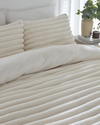Oakley Fleece Duvet Cover Set Cream - JD Williams - Size: SINGLE - thumbnail 1