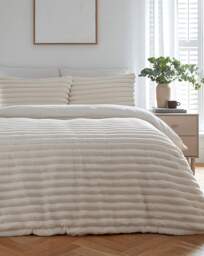 Oakley Fleece Duvet Cover Set Cream - JD Williams - Size: SINGLE - thumbnail 1