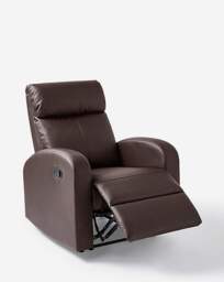 Ramsey Faux Leather Recliner Chair Brown - JD Williams - thumbnail 2