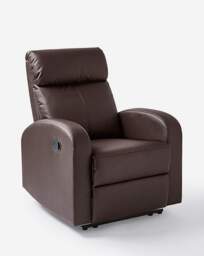 Ramsey Faux Leather Recliner Chair Brown - JD Williams - thumbnail 4